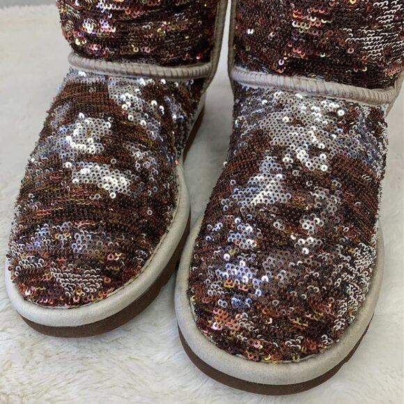 UGG 3353 Classic Short Champagne Sparkles Boots size 5 - Picture 12 of 16
